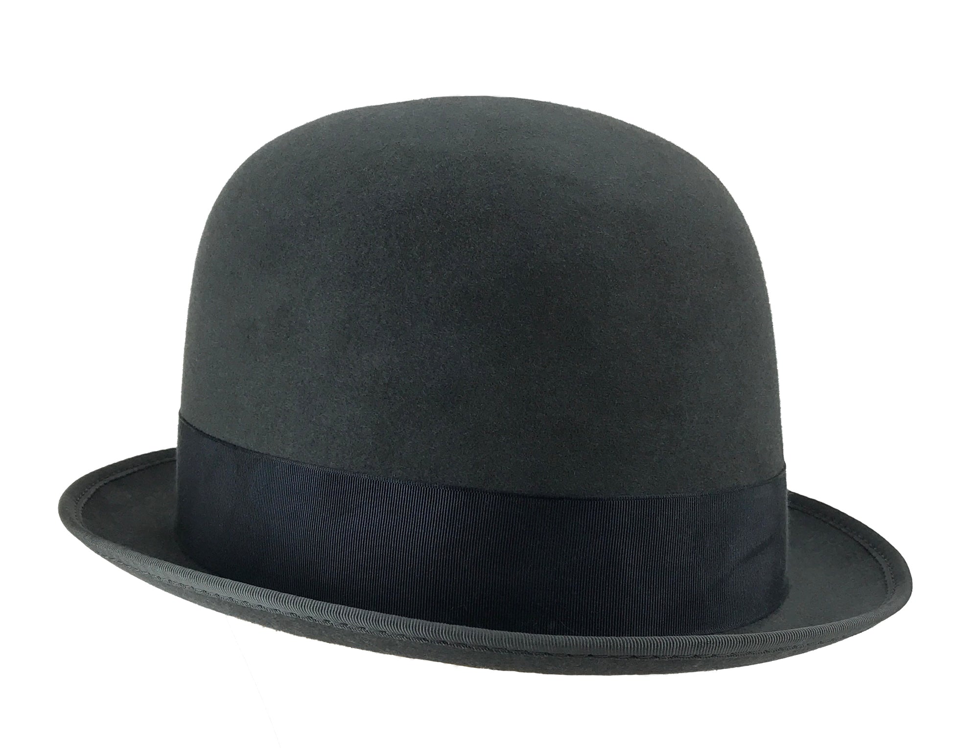 hatWRKS original 'downtown derby' with grosgrain ribbon and feather accent