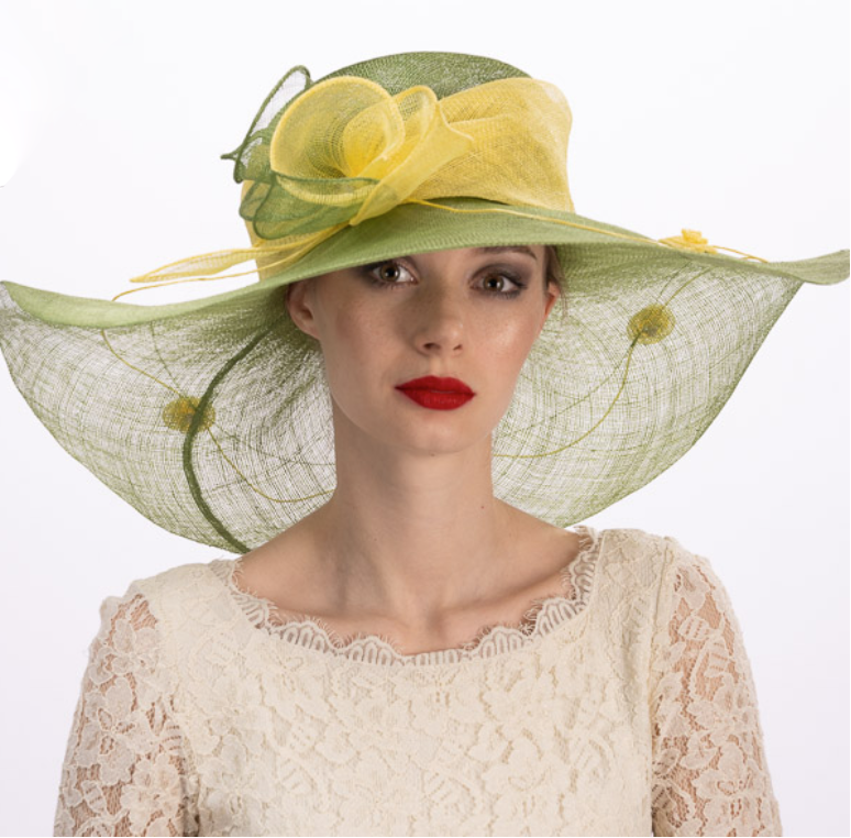 detailed soft brim ~ lime / yellow