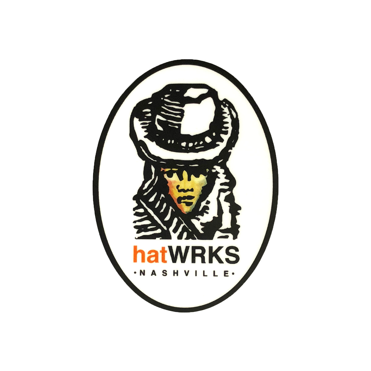 hatWRKS sticker ~ "oval logo"