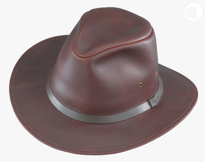 leather fedora