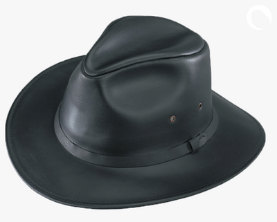 leather fedora