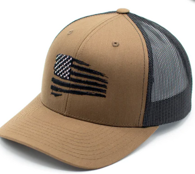 brown tethered flag