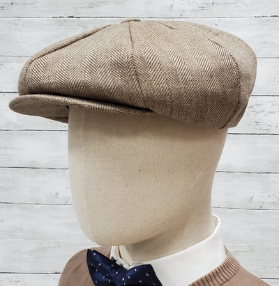 brown herringbone linen ba