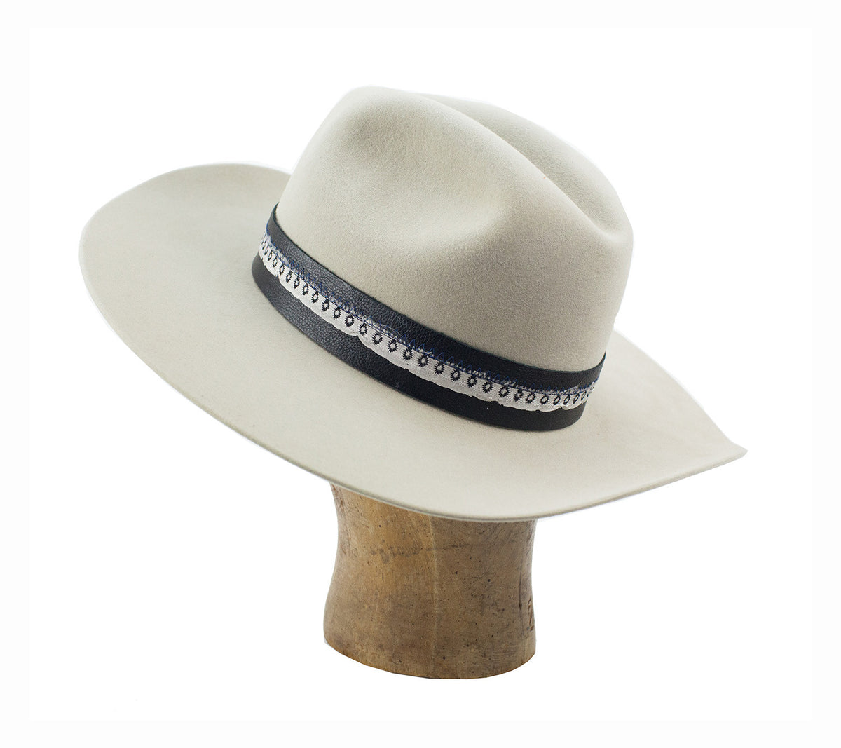 cattleman hat with cut brim