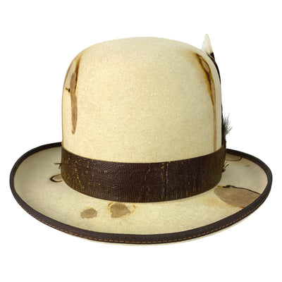 open crown approx 5" with bound 2 1/4" brim