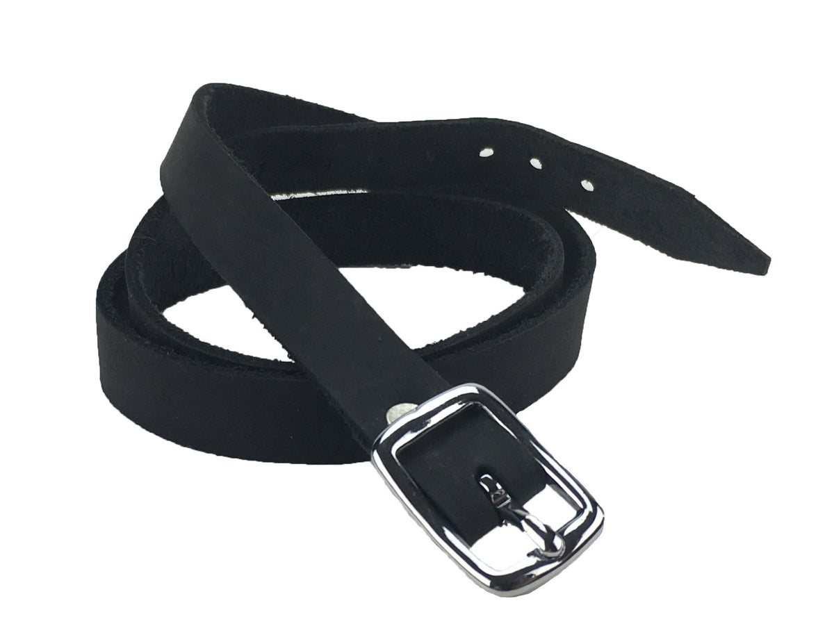 leather with buckle - black