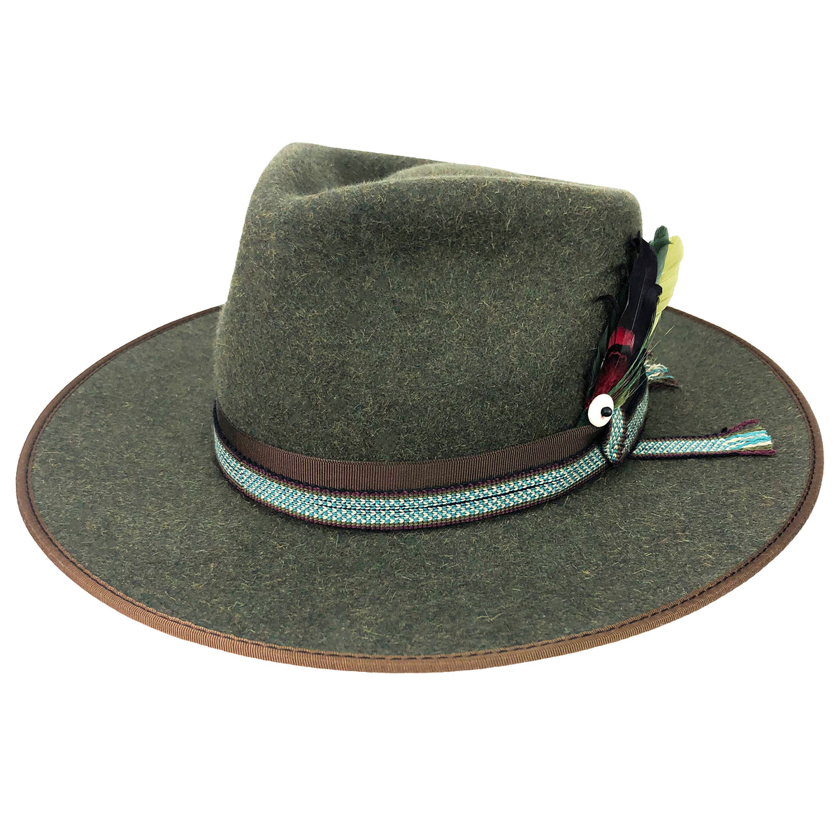 hatWRKS original, made with dress weight fur felt and has a teardrop fedora crown with a bound brim