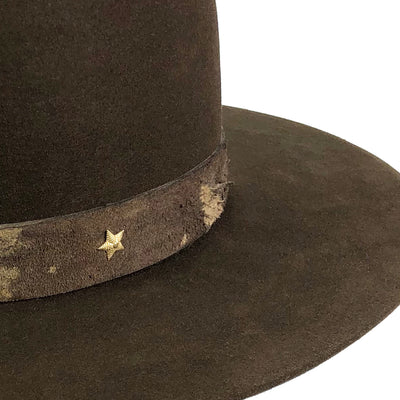 custom hatband with vintage star accent