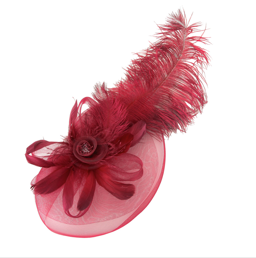 ostrich feather ~ burgundy