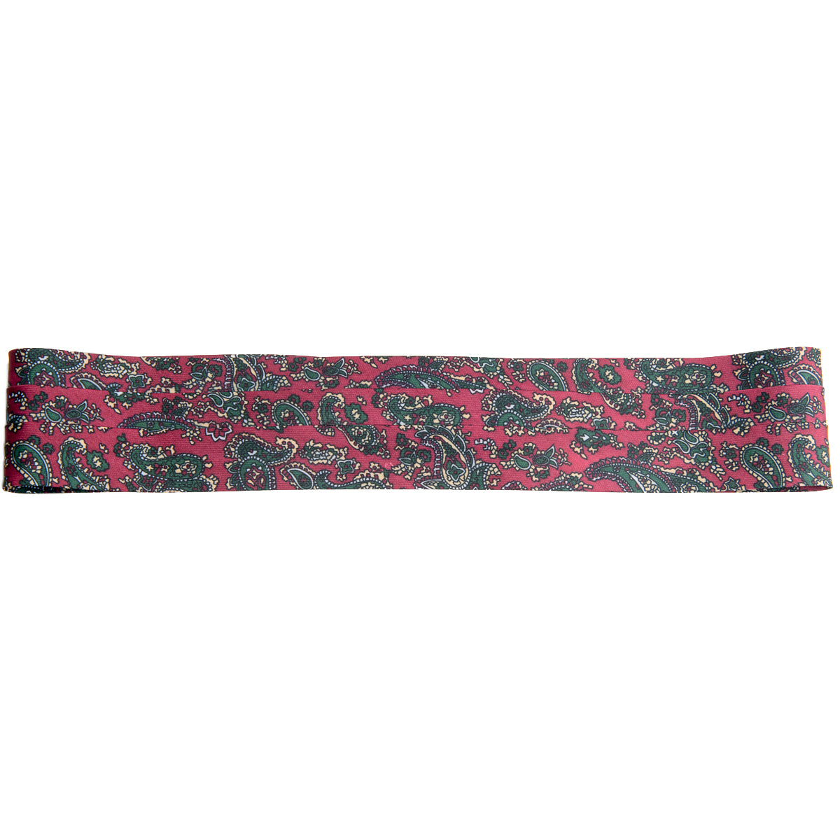 puggaree ~ 3 pleat ~ red/green paisley