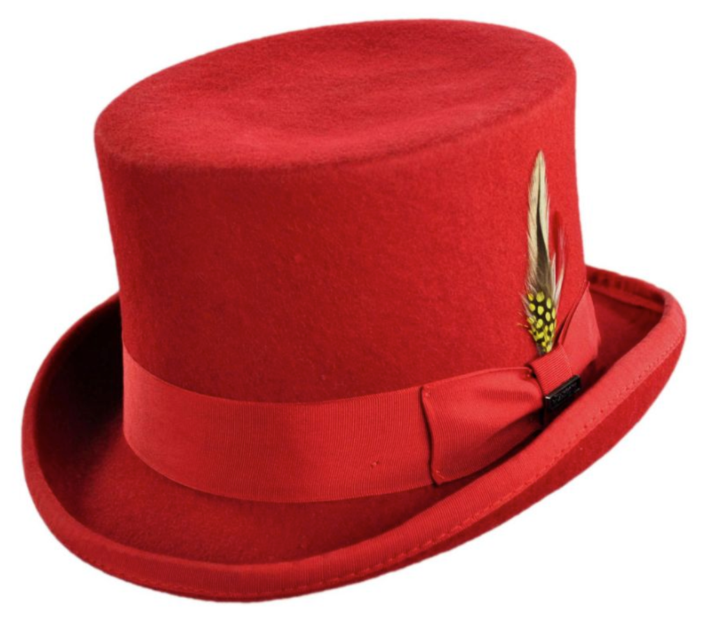 Mens red top hat sales