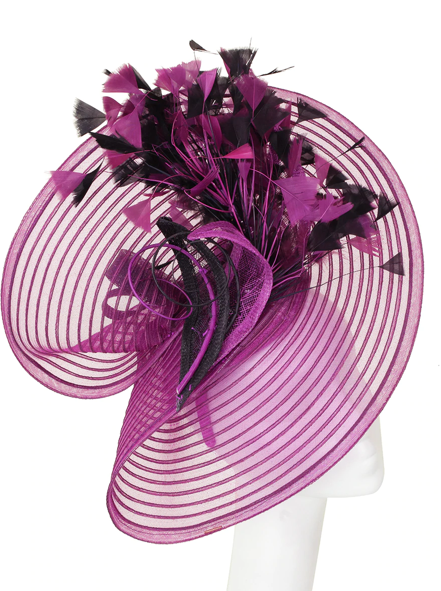 oval w/feathers ~ magenta