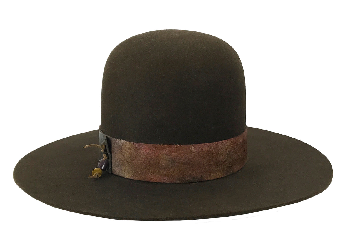 hatWRKS original hat with custom leather hatband with beads
