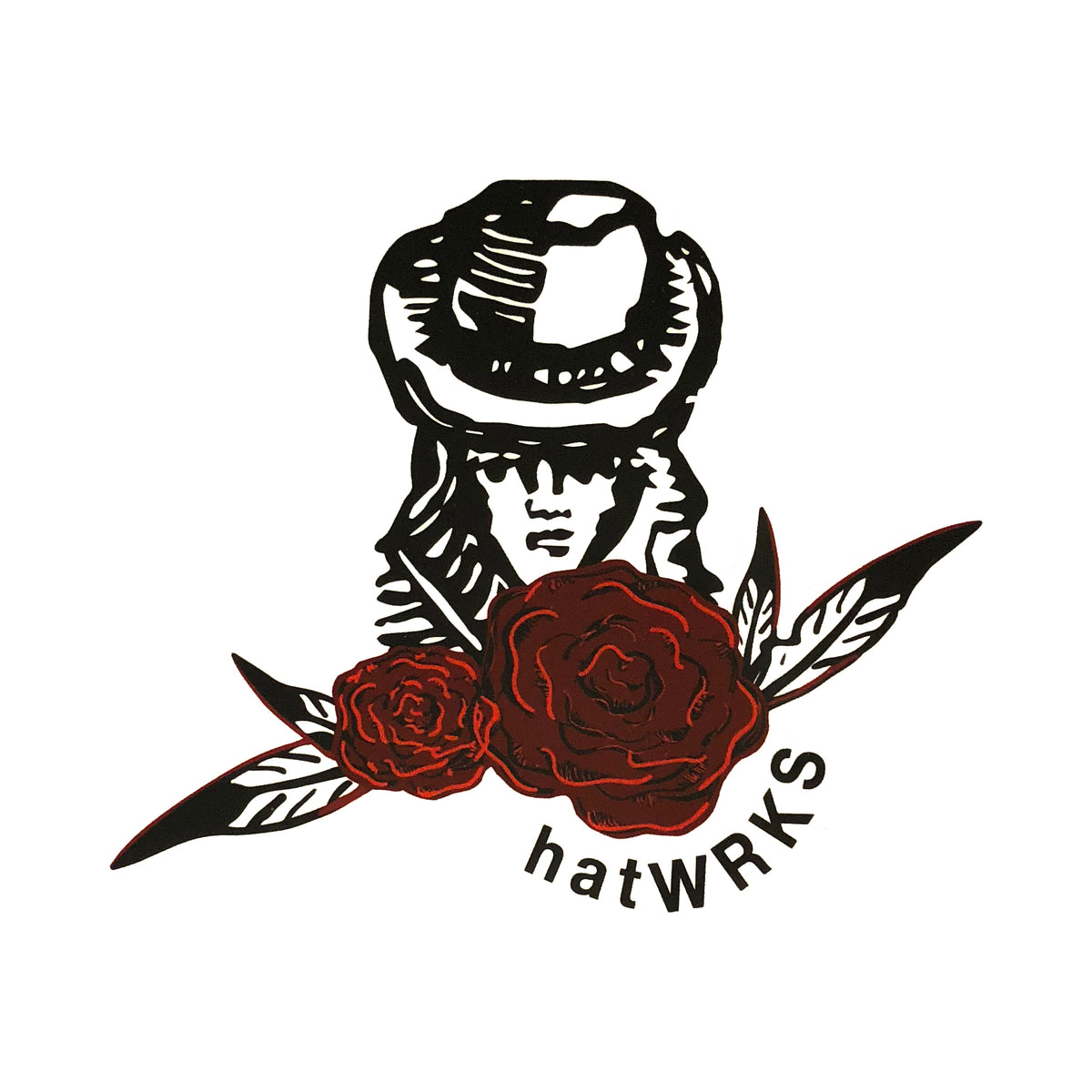 hatWRKS sticker ~ "rose logo"